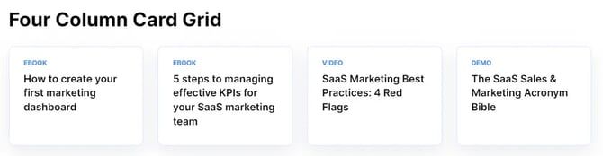 Four Column Card Grid